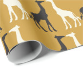 Papier Cadeau Girafes noires et blanches (Coin rond)