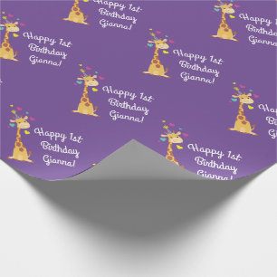 Papier Cadeau Giraffe Anniversaire de enfant Party Cute