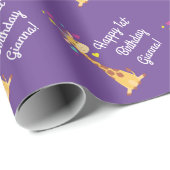 Papier Cadeau Giraffe Anniversaire de enfant Party Cute (Coin rond)
