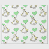 Papier Cadeau Giraffe Balloon vert Mama Baby shower garçon fille (Plat)
