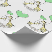 Papier Cadeau Giraffe Balloon vert Mama Baby shower garçon fille (Coin)
