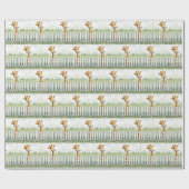 Papier Cadeau Giraffe Bébé Avec Marguerite (Plat)