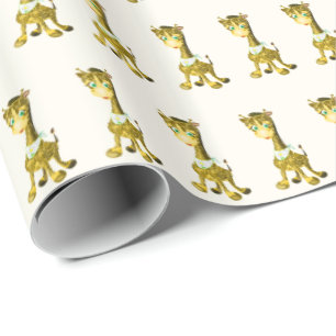 Papier Cadeau Giraffe Bébé mignonne - Douce - Choisir la couleur