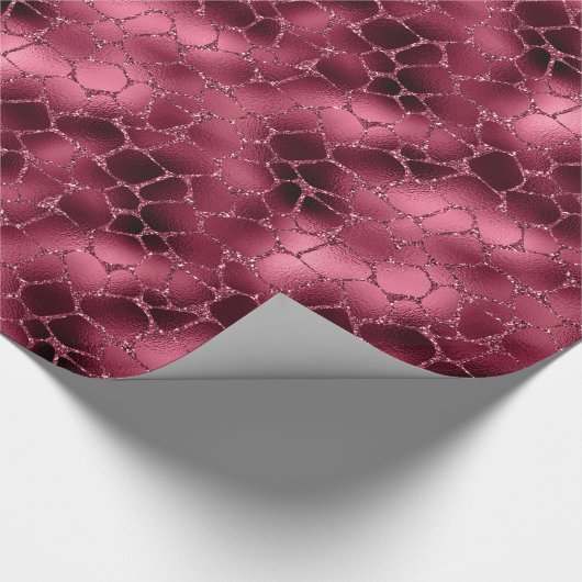 Papier Cadeau Giraffe Bourgogne Imprimer Parties scintillant Fau (Coin)