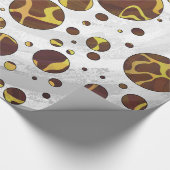 Papier Cadeau Giraffe Brown et jaune (Coin)