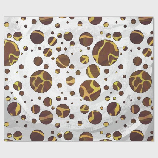 Papier Cadeau Giraffe Brown et jaune (Plat)