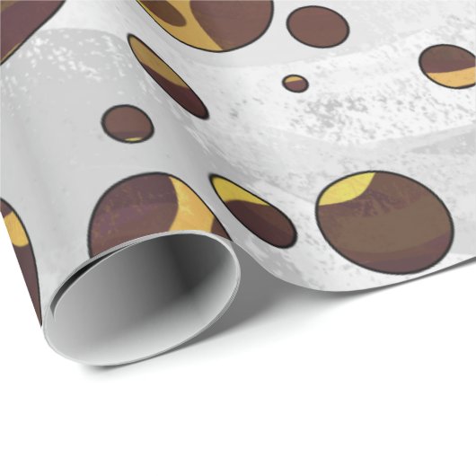 Papier Cadeau Giraffe Brown et jaune (Coin rond)