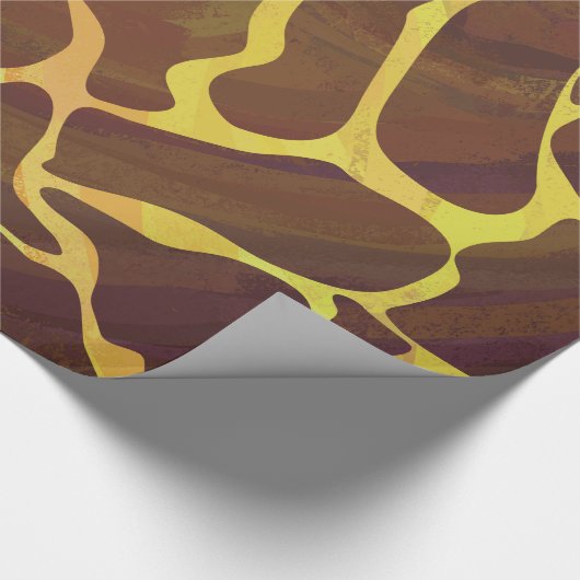 Papier Cadeau Giraffe Brown et jaune (Coin)
