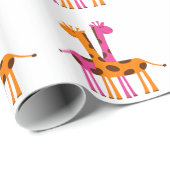 Papier Cadeau Giraffe de dessin (Coin rond)