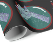 Papier Cadeau Giraffe de Noël (Coin rond)