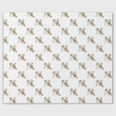 Papier Cadeau Giraffe de vacances - scintillant rouge et vert lu (Plat)