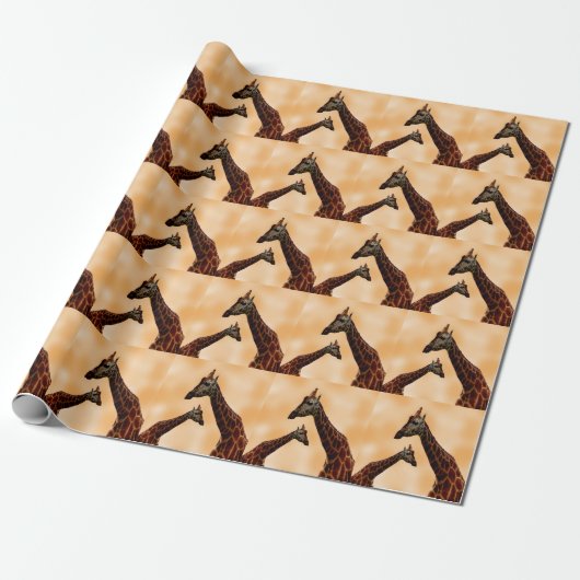 Papier Cadeau Giraffe Double Trouble, Papier à envelopper (Déroulé)