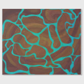 Papier Cadeau Giraffe Impression Brown et Turquoise (Plat)