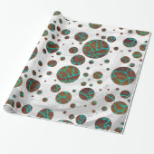 Papier Cadeau Giraffe Impression Brown et Turquoise (Déroulé)