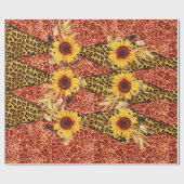 PAPIER CADEAU GIRAFFE IMPRIMÉ, RIBBON DE FOURRURE LÉOPARDE ET SO (Plat)