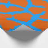 Papier Cadeau Giraffe Imprimer Cyan orange (Coin)