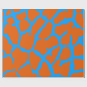 Papier Cadeau Giraffe Imprimer Cyan orange (Plat)