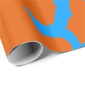 Papier Cadeau Giraffe Imprimer Cyan orange (Coin rond)
