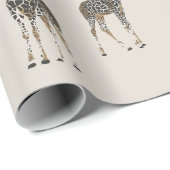 Papier Cadeau Giraffe mocha (Coin rond)