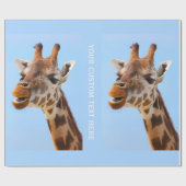 Papier Cadeau Giraffe Portrait papier d'emballage personnalisé (Plat)