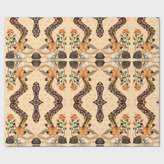 Papier Cadeau Giraffe romantique - Gentleman - Drôle (Plat)
