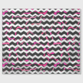 Papier Cadeau Giraffe rose chaude et noire (Plat)