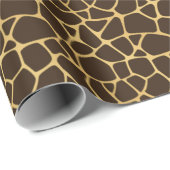 Papier Cadeau Giraffe Spotted Background (Coin rond)