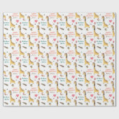 Papier Cadeau Giraffe Tribale mignonne Joyeux Anniversaire (Plat)