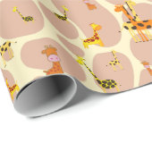 Papier Cadeau Giraffes (Coin rond)