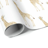 Papier Cadeau Giraffes (Coin rond)