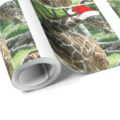 Papier Cadeau Giraffes de Noël (Coin rond)