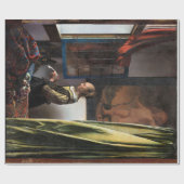 Papier Cadeau Girl Reading a Letter à Open Window, Vermeer (Plat)