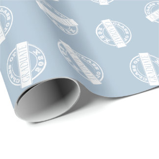 Papier Cadeau Girly Dusty Blue Grad Classe Année