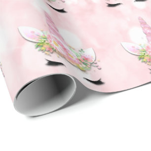 Papier Cadeau Girly en pastel floral de rose de parties