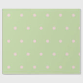Papier Cadeau Girly Green & Pink Polka Dots Pastel Pattern (Plat)