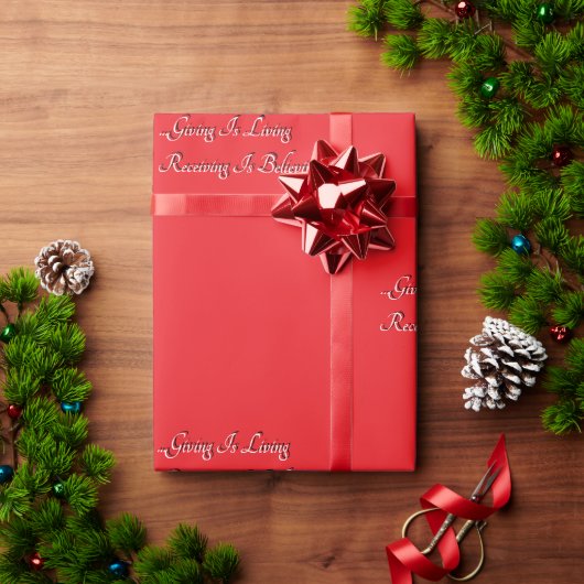 Papier cadeau Giving Is Living (Cadeau de vacances)