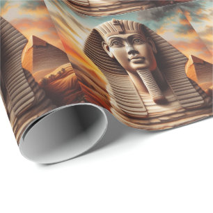 Papier Cadeau Giza Sphinx Head avec Pyramides Egypte Travel