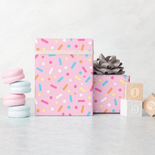 Papier Cadeau Glacage rose mignon avec arrosage Donut (Baby Shower)