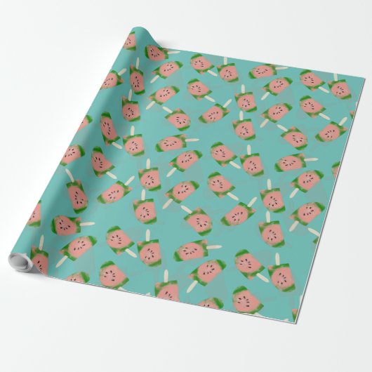 Papier Cadeau Glace à la pastèque Tie Dye (Déroulé)
