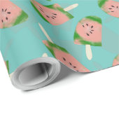 Papier Cadeau Glace à la pastèque Tie Dye (Coin rond)