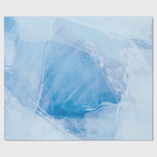 Papier Cadeau glace bleue abstraite (Plat)