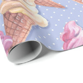 Papier Cadeau Glace. Motif doux (Coin rond)