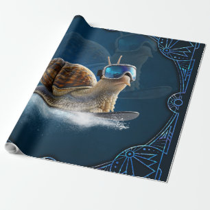Papier Cadeau Glacière que le reste, l'escargot de snowboard.