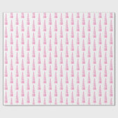 Papier Cadeau Glam blanc rose Unicorne Anniversaire (Plat)