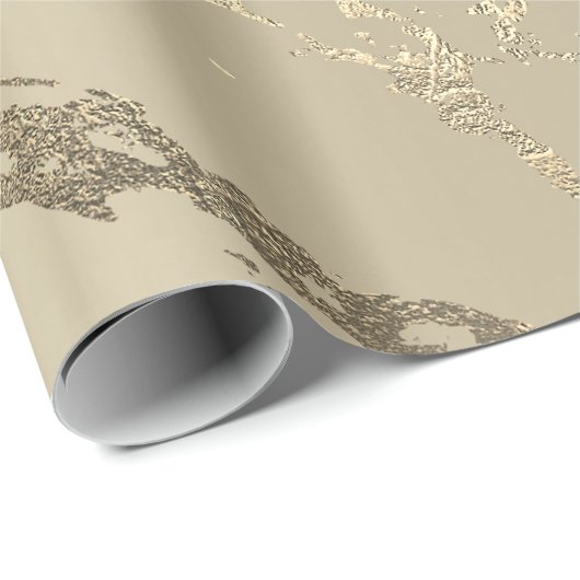 Papier Cadeau Glam brillant en or crème ivoire Abstrait VIP (Coin rond)