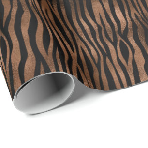 Papier Cadeau Glam Brown Black Zebra Print