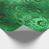 Papier Cadeau Glam Damask Vert Émeraude (Coin)