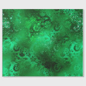 Papier Cadeau Glam Damask Vert Émeraude (Plat)