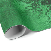 Papier Cadeau Glam Damask Vert Émeraude (Coin rond)
