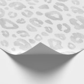 Papier Cadeau Glam Empreinte de léopard Chic Silver blanc tendan (Coin)